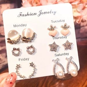 6 pieces / selected earring set